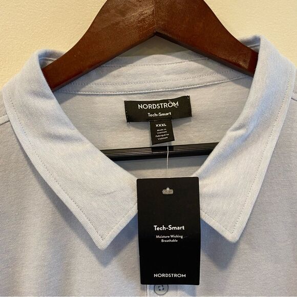 Nordstrom tech smart xxxl polo blue skinny feeder stripe new with tag nwt - Picture 7 of 12
